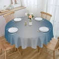 thumbnail image 1 of Blue Grey Ombre Round Tablecloth 60 Inch - Waterproof Fabric Table Cloth Protector, Gradient Contemporary Abstract Art Tablecloths Washable Table Cover for Kitchen Banquet Coffee Table, 1 of 6