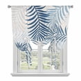 thumbnail image 1 of Blue Grey Palm Leaves Tie Up Curtains for Kitchen Windows,Adjustable Rod Pocket Valance 45 Inch Short, Summer Botanical Tropical Leaf Window Treatment Balloon Roman Blind Shade, 42" x 45", 1 of 9