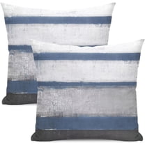 Blue Grey Pillow Covers 18x18 Set of 2 Beige Abstract Art Painting Striped Decorative Throw Pillow Covers Square Modern Cushion Case for Home Couch Sofa Outdoor