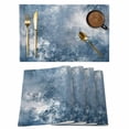 Blue Grey Placemats Set of 2, Cotton Linen Fabric Place Mats, Oil ...