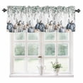 thumbnail image 1 of Blue Grey Pumpkins Fall Kitchen Valances for Windows 42x18 Inch Kitchen Curtains Valances Rod Pocket Eucalyptus Leaves Thanksgiving Bathroom Window Valances for Window Treatment Decor, 1 of 6