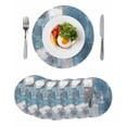 thumbnail image 1 of Blue Grey Round 15 Inch Placemats Set of 6, Modern Oil Painting Art Abstract HeatResistant Non Slip Place Mats for Dining Table, Wipeable Braided Kitchen Table Mats for Housewarming, 1 of 9