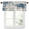 thumbnail image 1 of Blue Grey Shabby Valances for Windows, 54 x 18in, Vintage Abstract Art Modern Rod Pocket Kitchen Valance Curtain Light Filtering Window Treatments for Living Room Bedroom, 1 Panel, 1 of 7