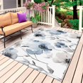thumbnail image 1 of Blue Grey Spring Floral Outdoor Rug for Patio/Deck/Porch, Non-Slip Large Area Rug 5 x 7 Ft, Elegant Summer Botanical Indoor Outdoor Rugs Washable Area Rugs, Reversible Camping Rug Carpet Runner, 1 of 8
