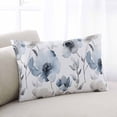 thumbnail image 1 of Blue Grey Spring Floral Standard Size Pillow Cover, Pillowcase Protectors with Zipper, Breathable Decorative Throw Pillow Case Cover, Elegant Summer Botanical Pillow Shams for Couch Sofa 20x26Inch, 1 of 8