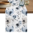 Blue Grey Spring Floral Table Runner 70 Inches Long,Elegant Summer ...