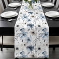 thumbnail image 1 of Blue Grey Spring Floral Table Runner 72 Inches Long, Summer Flowers Botanical Kitchen Coffee Dining Table Decoration for Home Party Birthday Wedding Home Decor 14x72 Inches, 1 of 8