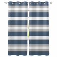 thumbnail image 1 of Blue Grey Stripe Blackout Curtains for Bedroom, Farmhouse Modern Art Striped Room Darkening Window Drapes for Living Room, Thermal Insulated Grommet Curtains, 52x54 inch, 2 Panels, 1 of 9
