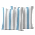 thumbnail image 1 of Blue Grey Striped Outdoor Waterproof Pillow Covers, Geometric Vertical Stripes Minimalist Decorative Square Throw Pillowcase Sofa Cushion Sham for Patio/Couch/Chair, 26"x26" 2 Pack, 1 of 8