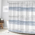thumbnail image 1 of Blue Grey Striped Shower Curtain Modern Fashion Abstract Geometric Aesthetic Contemporary Simple Boho Watercolour Polyester Bathroom Decor Set With Hooks 72"W x 72"L, 1 of 6