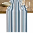thumbnail image 1 of Blue Grey Striped Table Runner - 36 Inch Long Farmhouse Stripes Modern Abstract Art Cotton and Linen Blended Dress Scarves Farmhouse Table Runner for Kitchen Dining, Coffee Table, 13" x 36", 1 of 8