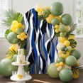 Blue Grey Stripes Arch Backdrop Cover, 6.6FT, Abstract Line Geometric ...