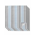 thumbnail image 1 of Blue Grey Stripes Cloth Napkins Set of 4 Reusable Dinner Napkins, Simple Striped Lines Minimalist Modern Cocktail Napkin Washable Table Napkins for Wedding/Holiday Party/Baby Shower 20"x20", 1 of 7