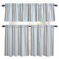 thumbnail image 1 of Blue Grey Stripes Kitchen Curtains Sets for Windows 36 Inch Length, Simple Striped Lines Minimalist Modern Rod Pocket Window Treatments Tier Curtains and Valances Set for Bedroom/Bathroom, 1 of 8