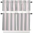 thumbnail image 1 of Blue Grey Stripes Kitchen Curtains, Simple Striped Lines Minimalist Modern 3-Piece Kitchen Curtain Valance and Tiers Set 36 Inch Length, Rod Pocket Half Window Curtains for Cafe Living Room Bathroom, 1 of 6