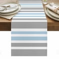 thumbnail image 1 of Blue Grey Stripes Table Runner - 108 Inch Long, Kitchen Dining Table Runner Dresser Scarves, Simple Striped Lines Minimalist Modern Farmhouse Decor for Coffee Tables Wedding Party Banquet, 1 of 8