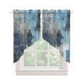 thumbnail image 1 of Blue Grey Swag Valances for Windows, Modern Oil Painted Abstract Art Aesthetics Rod Pocket Sheer Valances for Large Windows, Swag Toppers Light Filtering for Kitchen Living Room 2 Panels 36''x45'', 1 of 5