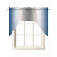 thumbnail image 1 of Blue Grey Swag Valances for Windows, Small Curtains Drapes, Gray Farmhouse Modern Rustic Kitchen Window Curtains Over Sink Rod Pocket Window Treatment Valance for Bedroom/Bathroom 56"x36", 1 of 5