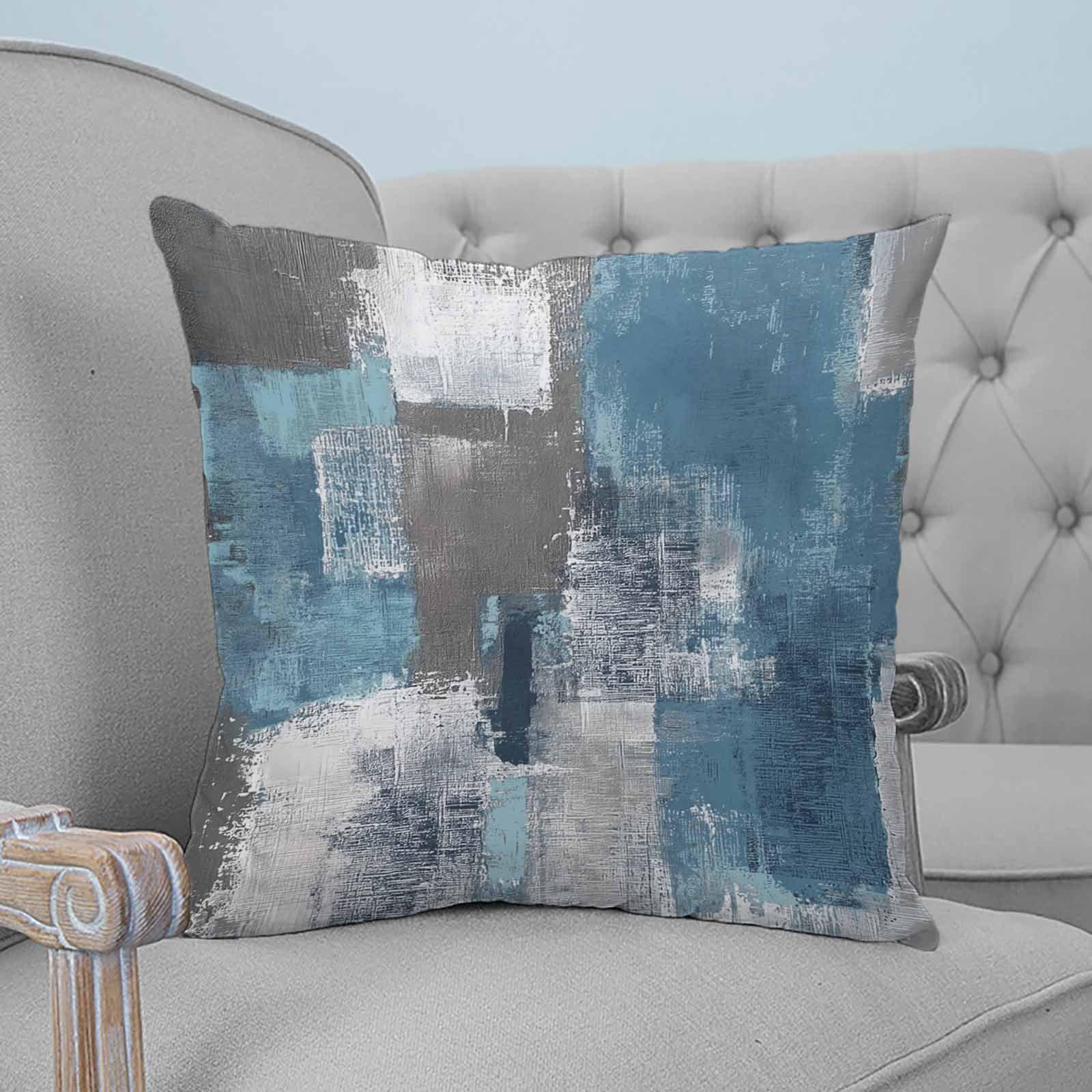 Blue Grey Throw Pillowsnull