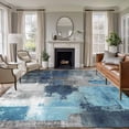 thumbnail image 1 of Blue Grey Washable Living Room Rugs 5'x7', Modern Graffiti Low Pile Throw Large Area Rugs Non-Slip Sturdy Edge Binding Carpet for Dining Room Bedside Kitchen, 1 of 9
