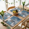 thumbnail image 1 of Blue Grey White Graffiti Graffiti Placemats Set of 4,Wipeable Washable Table Mats for Dining Tables, Modern Abstract Art Place Mats for Kitchen Event Party Tabletop Decor, 1 of 9