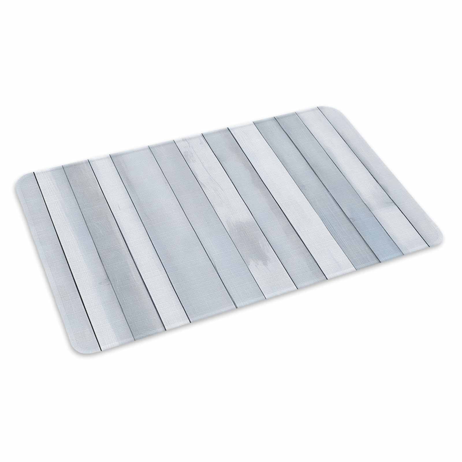 Blue Grey Wood Plank Doormat Outdoor Entrance 24"x36", Farmhouse Wooden Grain Rustic Absorb Moisture Dirt Door Mats, Non-Slip Rubber Backing Floor Mats Indoor, Low-Profile Front Door Rugs