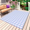 thumbnail image 1 of Blue Grid Outdoor Rug for Patio/Deck/Porch, Non-Slip Large Area Rug 3 x 5 Ft, Checkered Plaid Gingham Lattice Trellis Print Indoor Outdoor Rugs Washable Area Rugs, Camping Rug Carpet Runner, 1 of 8
