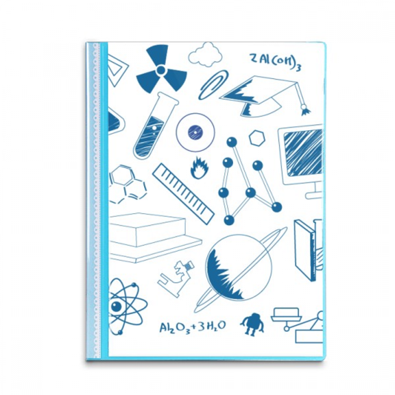 Blue Grid Strokes Chestry Symbol Book Sheet Protectors Portfolio Binder Folder