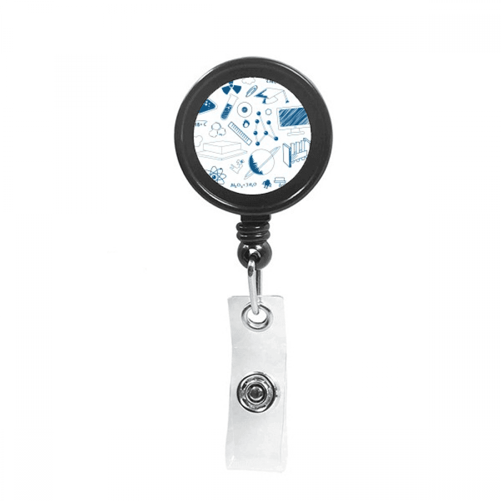 Blue Grid Strokes Chestry Symbol Retractable Keychain Badge Holder ID Badge