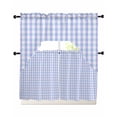 thumbnail image 1 of Blue Grid Swag Curtains for Living Room/Bedroom Windows, Checkered Plaid Gingham Lattice Trellis Print Kitchen Curtains and Valances Set 36 Inch Length, Light Filtering Swags Valance Curtain Panels, 1 of 5