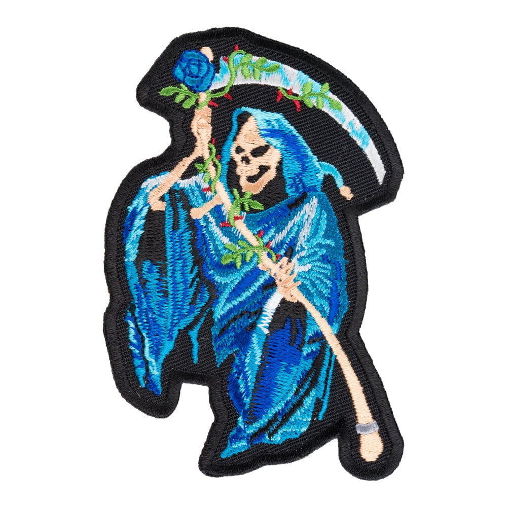 Grium Reeper Patch Blue Grim Reaper & Rose Patch, Grim Reaper Patches - Walmart.com