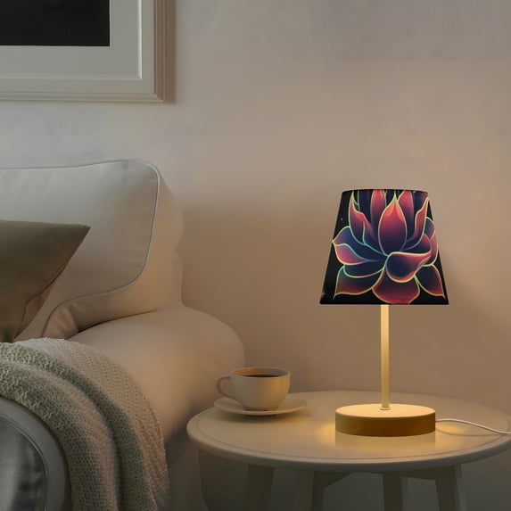 Blue Growing Flowers Desk Lamp 3 Color Modes LED Table Lamp Nightstand Reading Light for Bedroom Living Room