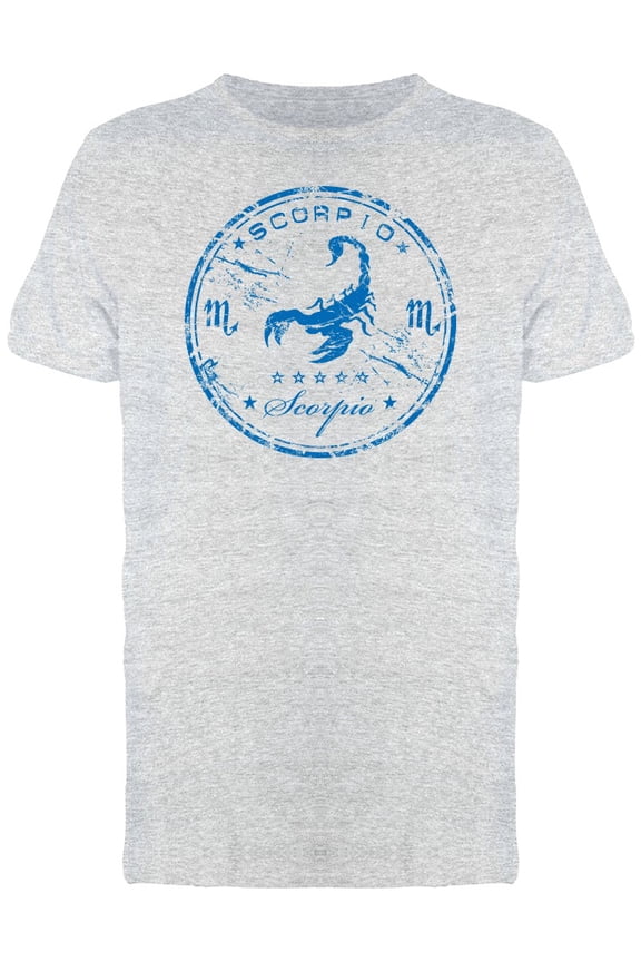 Blue Grunge Rubber Scorpio Tee Men's -Image by Shutterstock