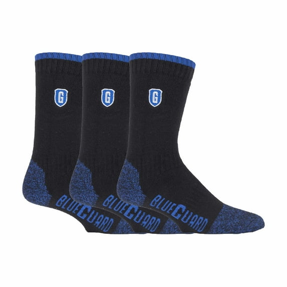 Blue Guard - 3 Pairs Durable Long Lasting Heavy Duty Work Socks for Steel Toe Boots | Mens & Womens