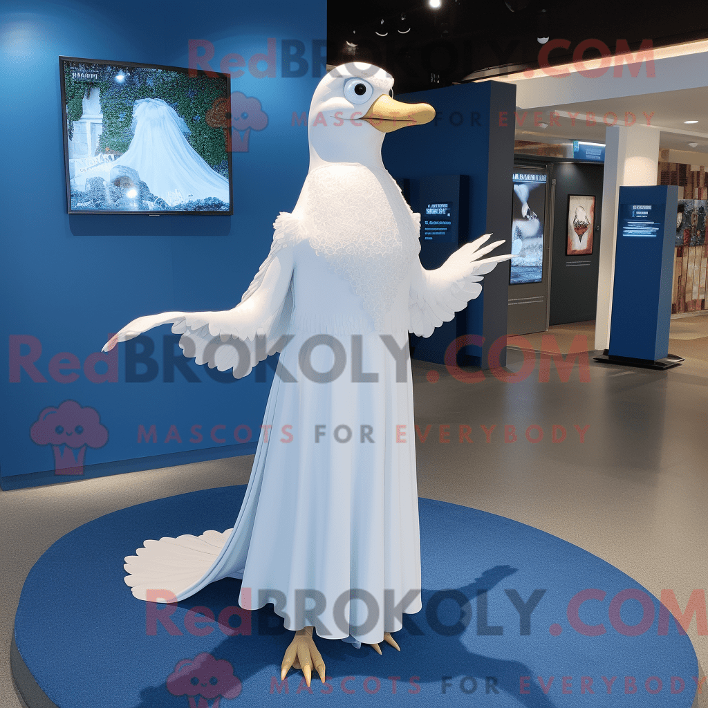 Blue Gull REDBROKOLY mascot costume character dressed with a Wedding ...