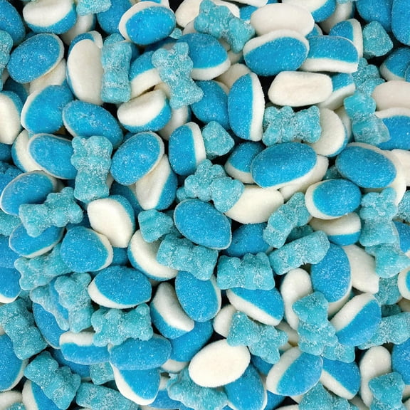 Blue Gummy Candy Mix | 2-Pound Bag | Blue Raspberry Puffs and Sour Gummy Bears
