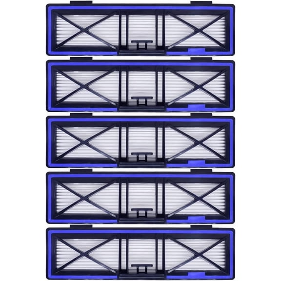Blue H12 HEPA Filters Compatible with Neato D10, D9, D8, D7, D6, D5, D4, D3 Robotic Vacuum Cleaners, 5-Pack