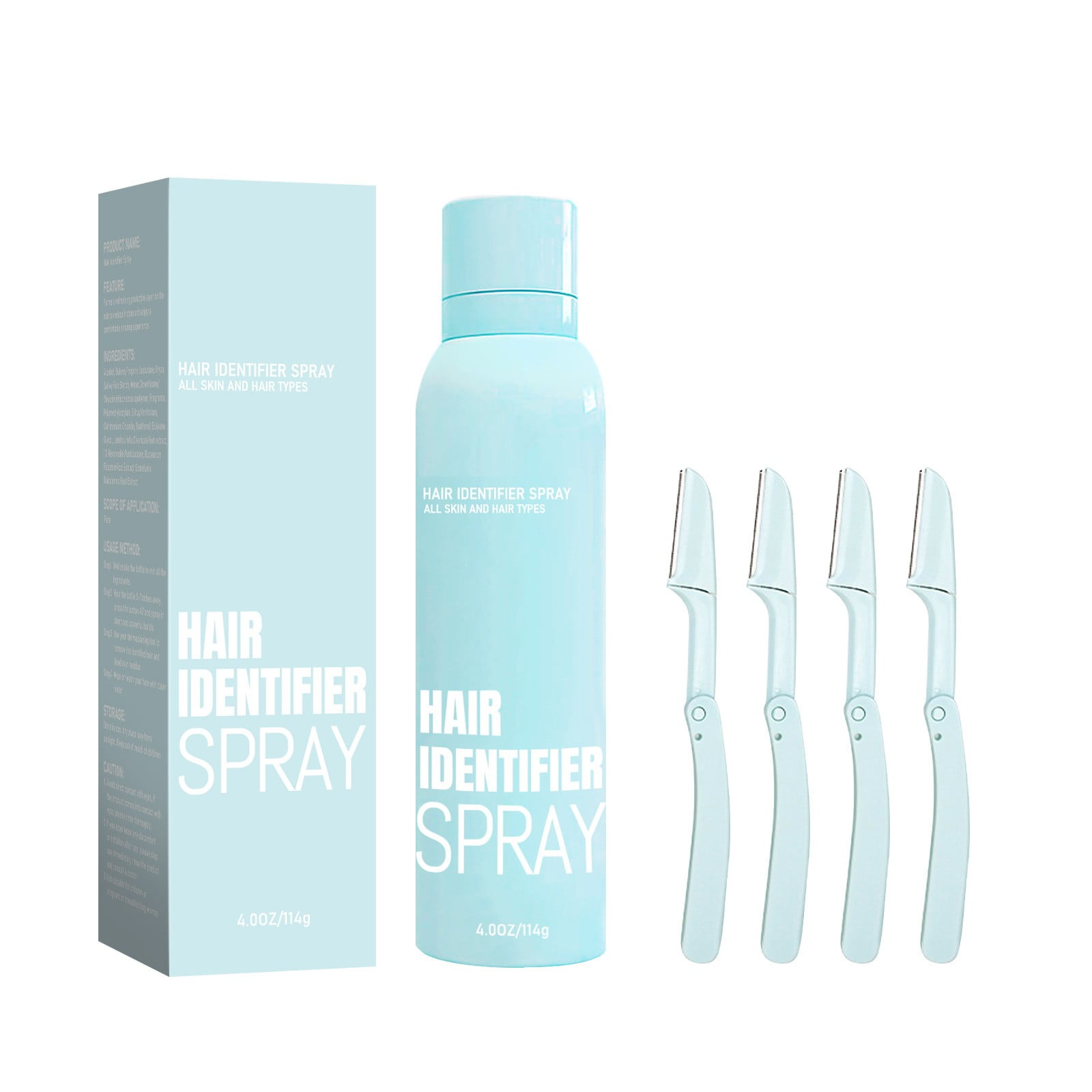 Blue Hair Identification Spray, Dermaplaning Spray Powder For Facial