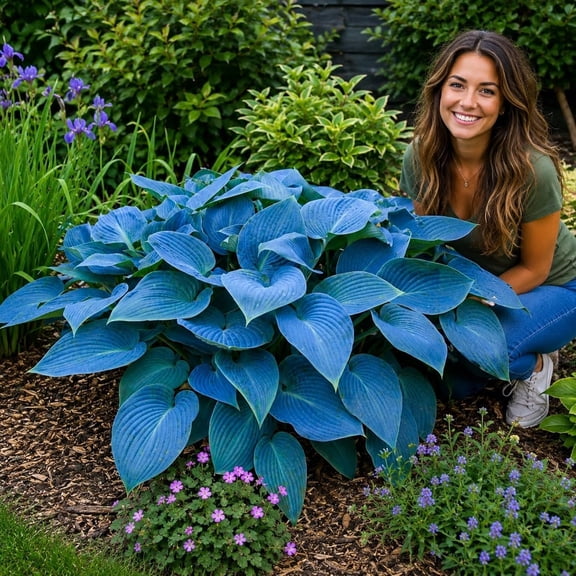Blue Halcyon Hosta Live Starter Plant | Hardy Shade Loving Perennial | Blue Green Foliage Hosta for Garden Beds, Borders & Containers (1 Plant)