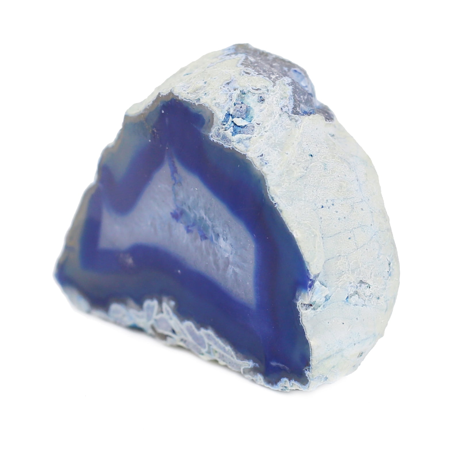 Natural Blue Half Agate Decorative Gemstone
