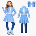 thumbnail image 1 of Blue Halloween Costumes Rise of Red Cosplay 2Pcs, Jumpsuit and Gloves Outfit, Dress-Up Apparel for Anime Themed Party Events, 1 of 8