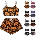 thumbnail image 1 of Blue Halloween Family Pajamas Polyester,Spandex Pj Sets For Woman, Shirts With Pajama Shorts, Cute Print, Comfy Sets XL, 1 of 6