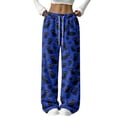 thumbnail image 1 of Blue Halloween Pajamas Womens Pajama Pants Halloween Cosplay Cute Pajama Pants Classic Trousers Gifts for Adults, Theme Parties, Costume Parties,Dress-Up L, 1 of 6