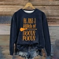 thumbnail image 1 of Blue Halloween Shirts Women Crew Neck Fall Embroidered Sweater, Cute Top, Lightweight Long Sleeve Pullover, Loose Fit Design M, 1 of 4