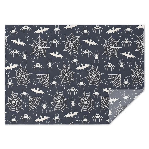 Spider Web Bats Halloween Pattern Rectangle Tablecloth 60"x84",Waterproof Polyester Rectangle Table Cloth, Wipeable Spillproof Polyester Tablecloth for Dining, Camping, Indoor and Outdoor
