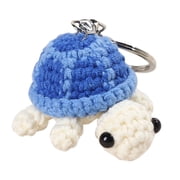 Blue Hand Knitted Turtle Keychain Crochet Doll Keyring Cute Animal Pendant For Backpack Bag Decoration Unique Gift For Kids And Friends Soft Yarn Craft Accessory