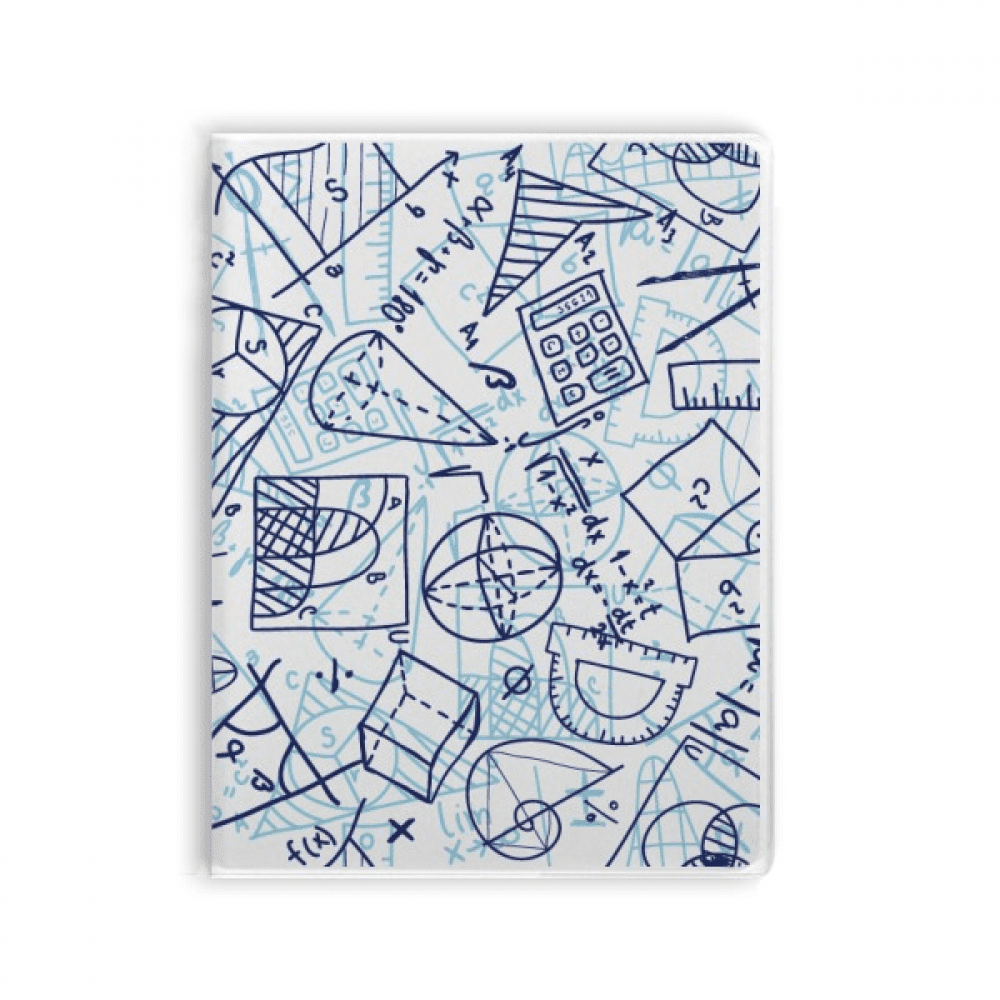 Blue Hand Painted Math Ruler Calculator Illustration Notebook Gum Cover ...