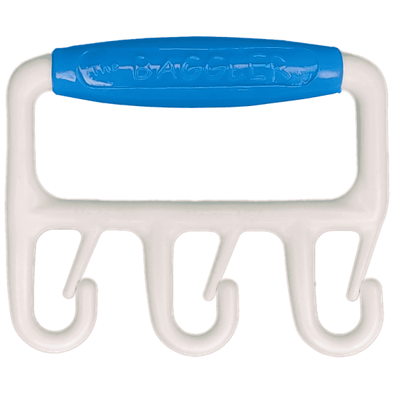 Blue Handle, White Body Baggler | Shopping Bag Holder