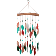 Blue Handworks Coral and Teal Wind Chime, Beaded