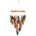 thumbnail image 1 of Blue Handworks Santa Fe Waterfall Glass and Driftwood Chime - Sandblasted Glass and Found Wood Handcrafted Wind Chime for Home and Garden, 1 of 6